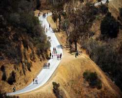 The park has one popular road named The Runyon Canyon Road which connects the northern and southern entry points of the park with a walking distance b